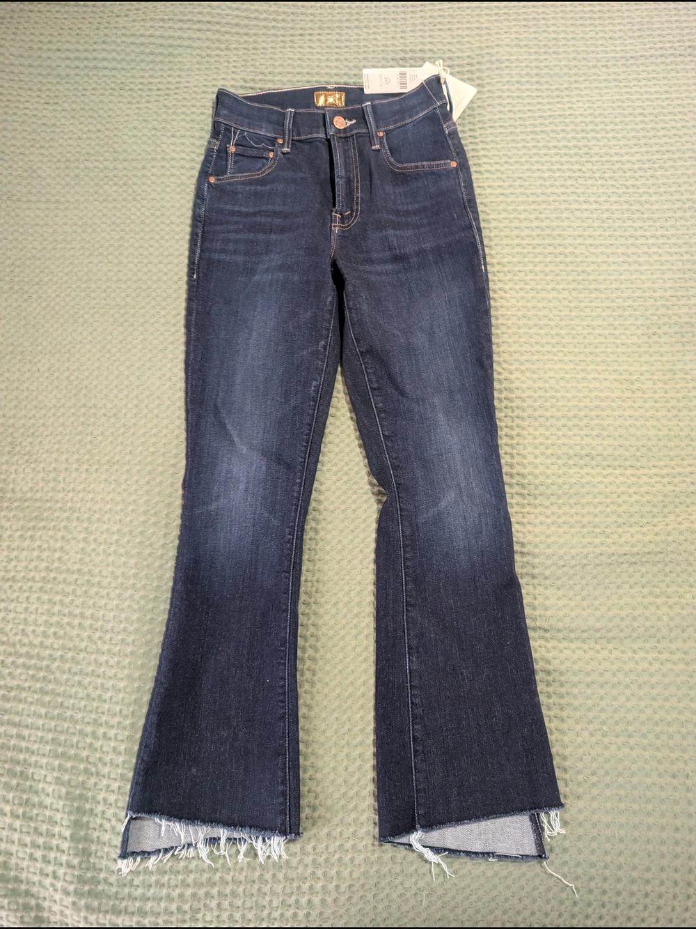 MOTHER Lil' Insider Crop Step Jeans with Raw Fringe Hem